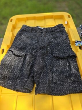 Men's Black Marled Cargo Shorts